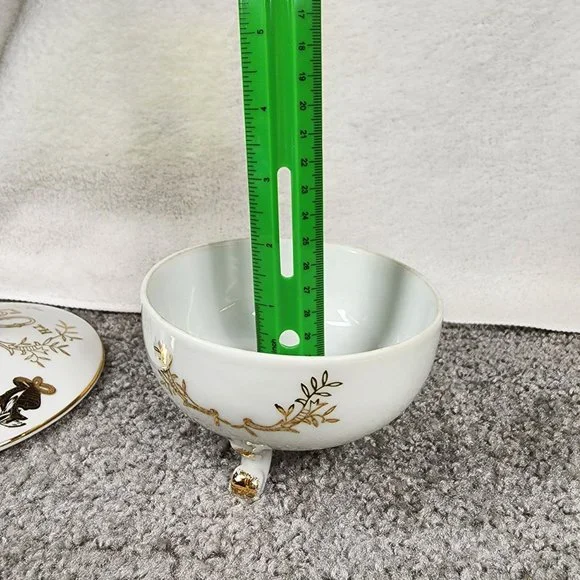 50th Anniversary Dish Trinket Box Candy Dish Lefton China Hand painted Japan - Picture 8 of 16